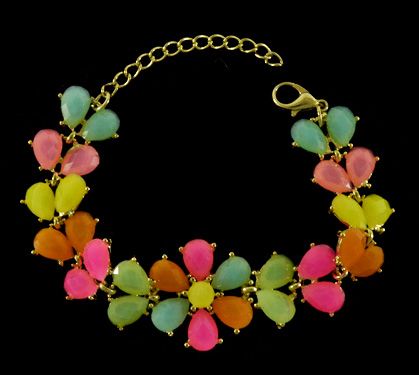 Pulseira com Pedras Coloridas